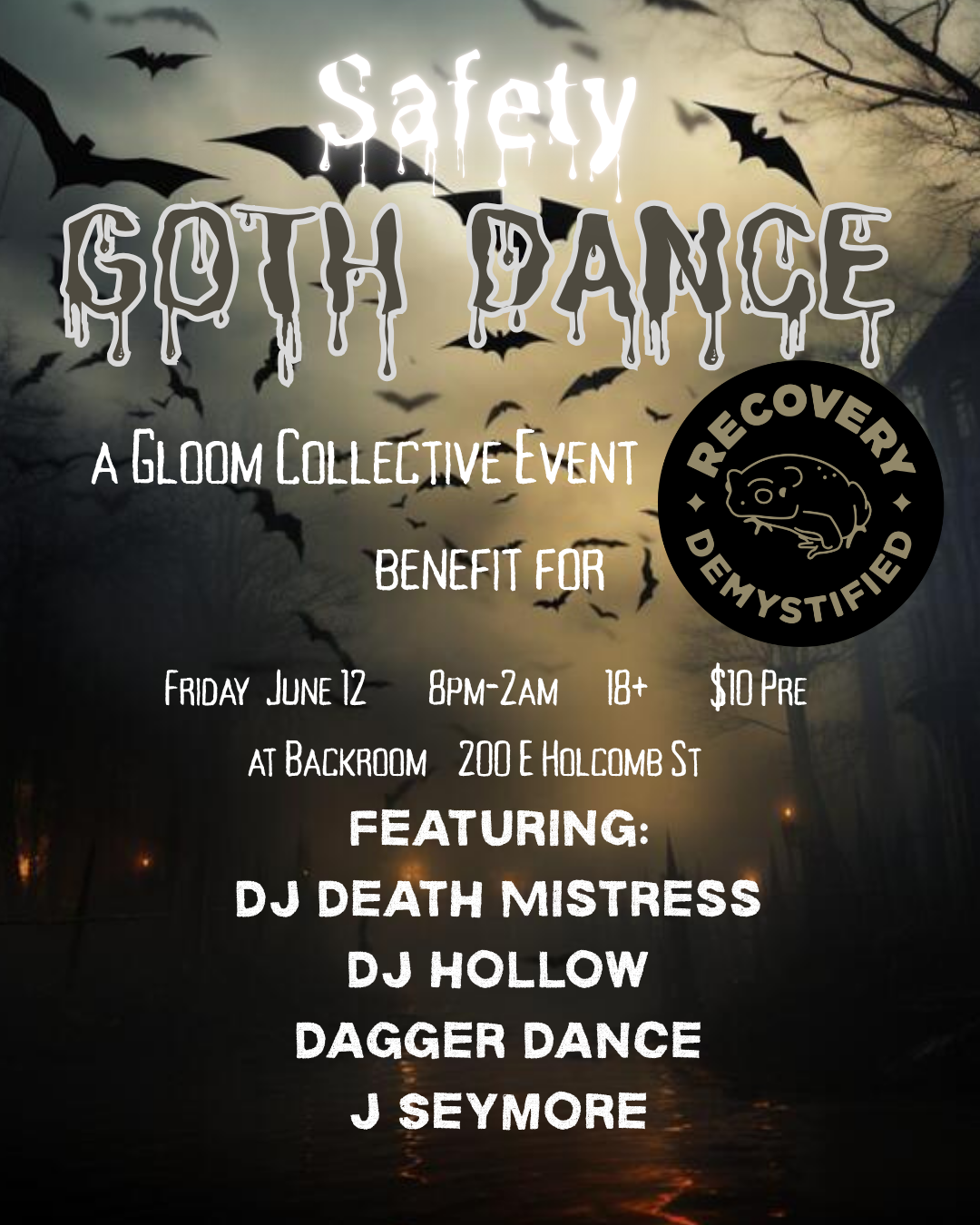 goth safety dance recovery demystified flyer