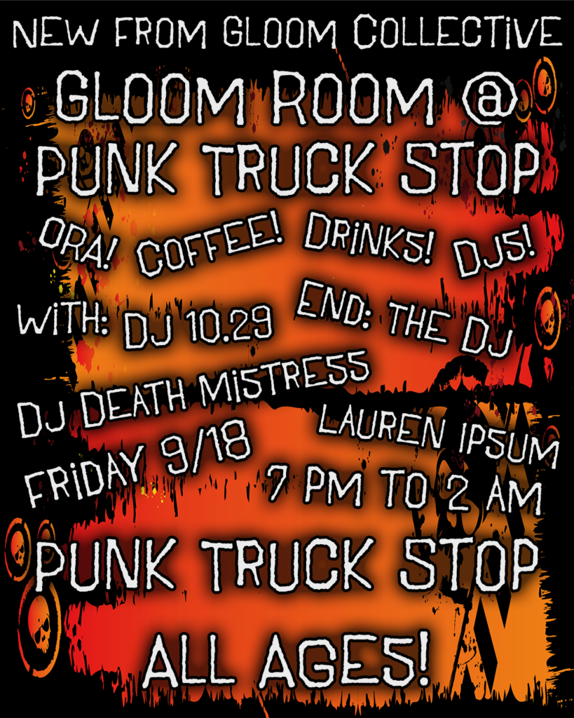 September 2026 Gloom Room flyer